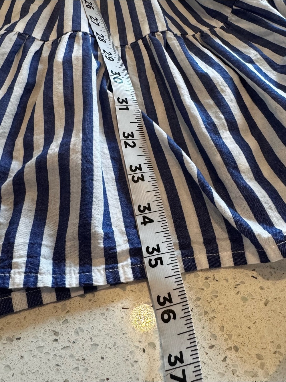 Pomander Place Tuckernuck XL Blue White Stripe Tiered Mini Dress Coastal Coverup - Picture 9 of 10